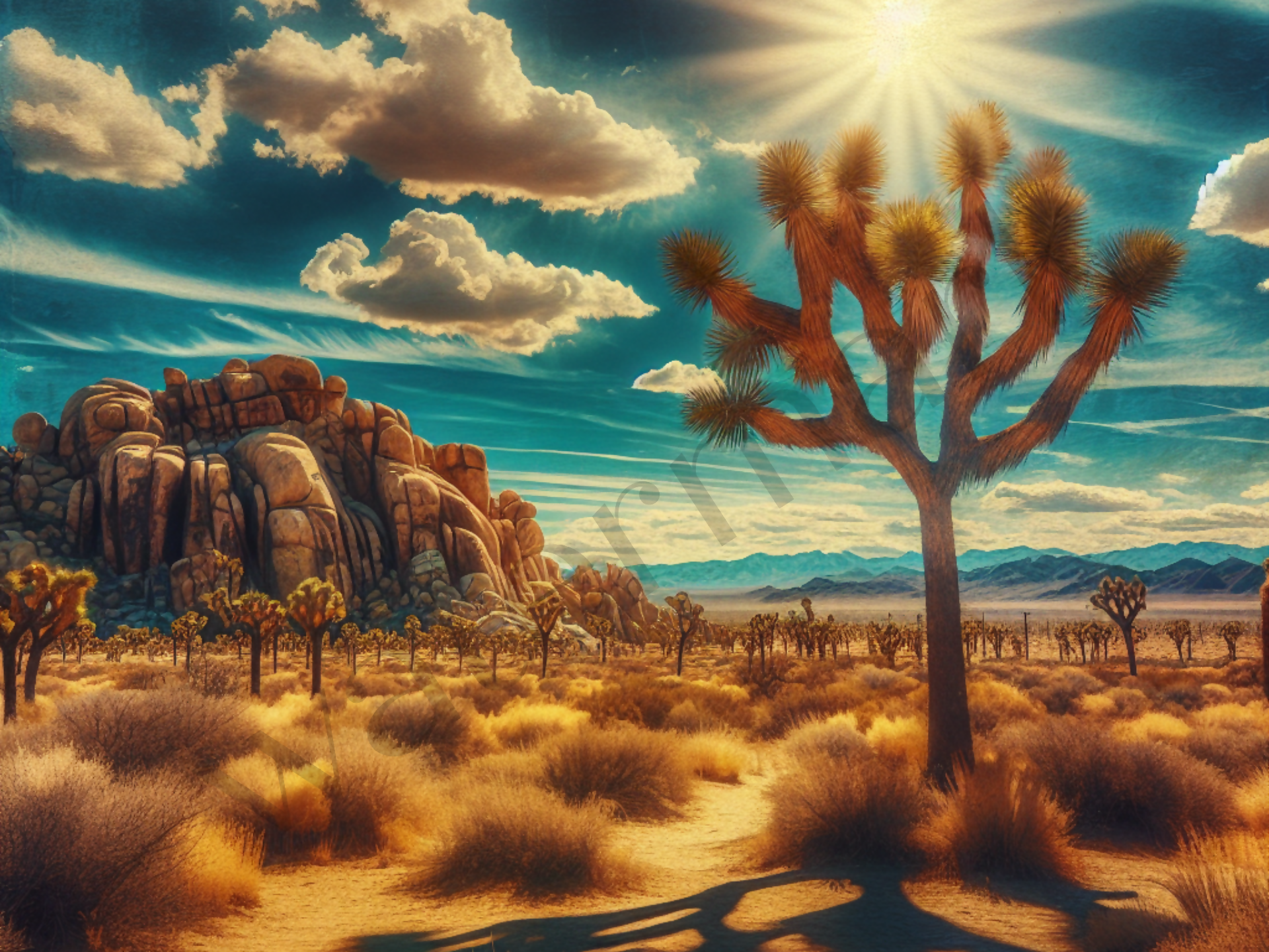 Eternal Sun of the Joshua Tree Watermark